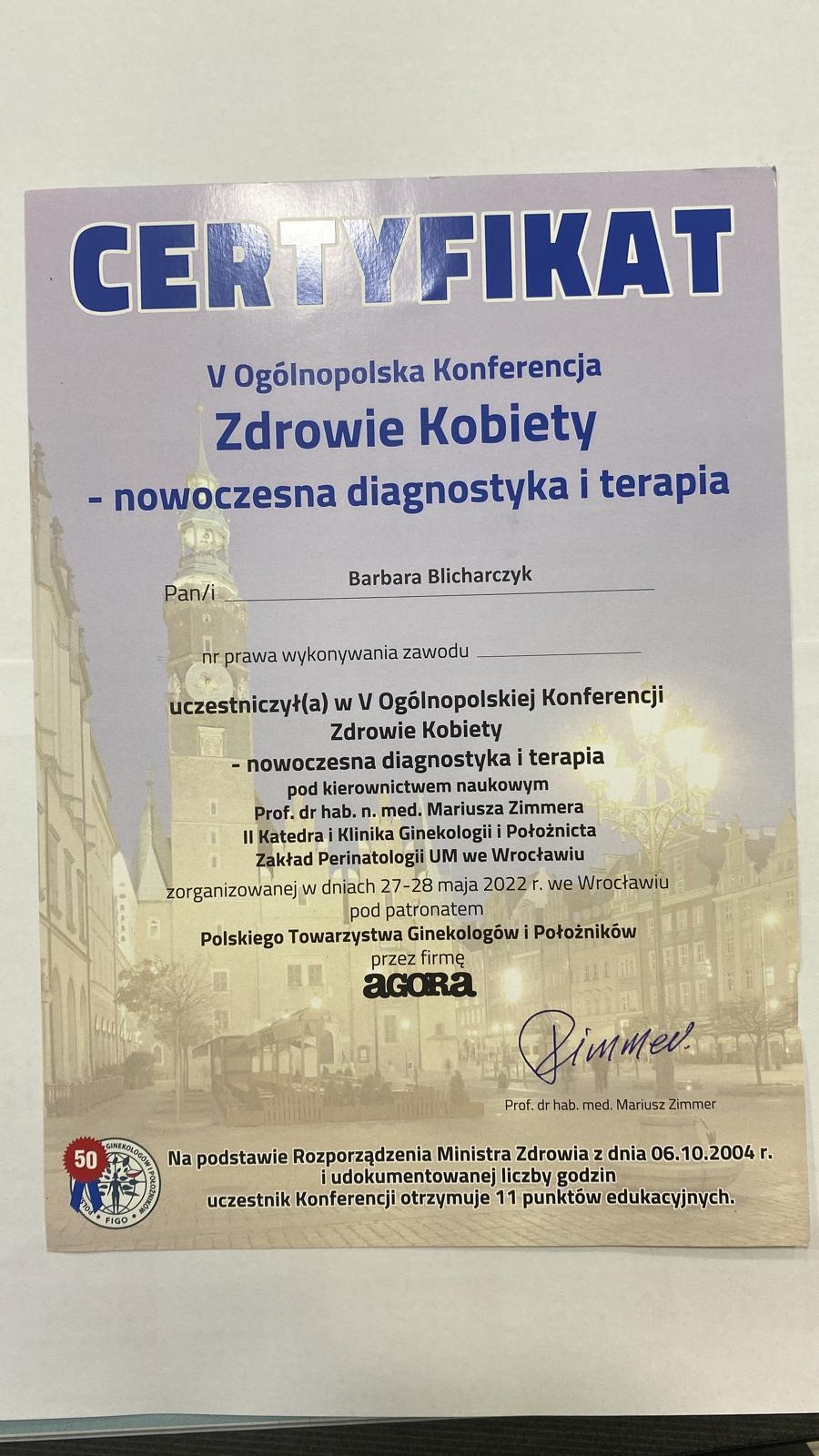 V Ogólnopolska Konferencja Zdrowie Kobiety - nowoczesna diagnostyka i terapia